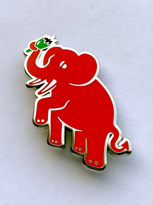 Red Hooligan Elephant Grille Badge